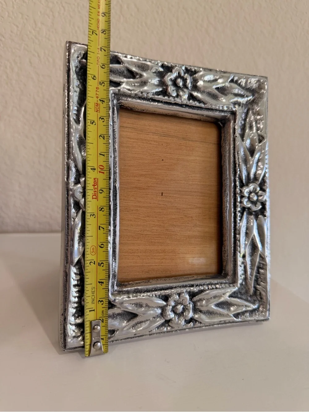 Vintage Silver Metal Floral Embossed Picture Frame - Picture 5 of 5